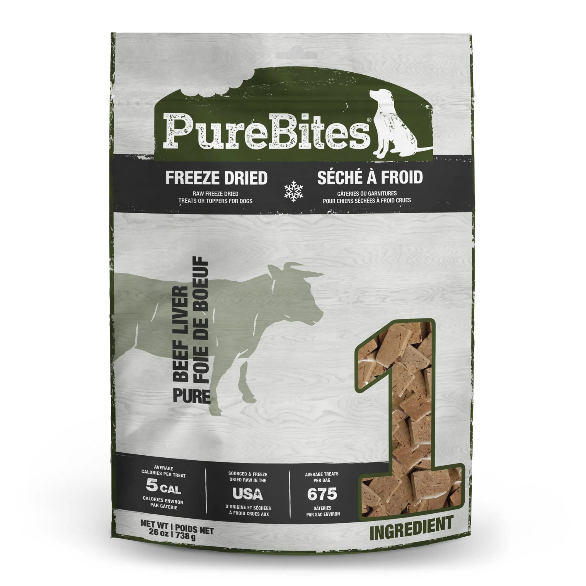 Authentic PureBites Beef ze Dried Dog Treats 1 Ingredient Made in USA 26oz Packaging May Vary Smart