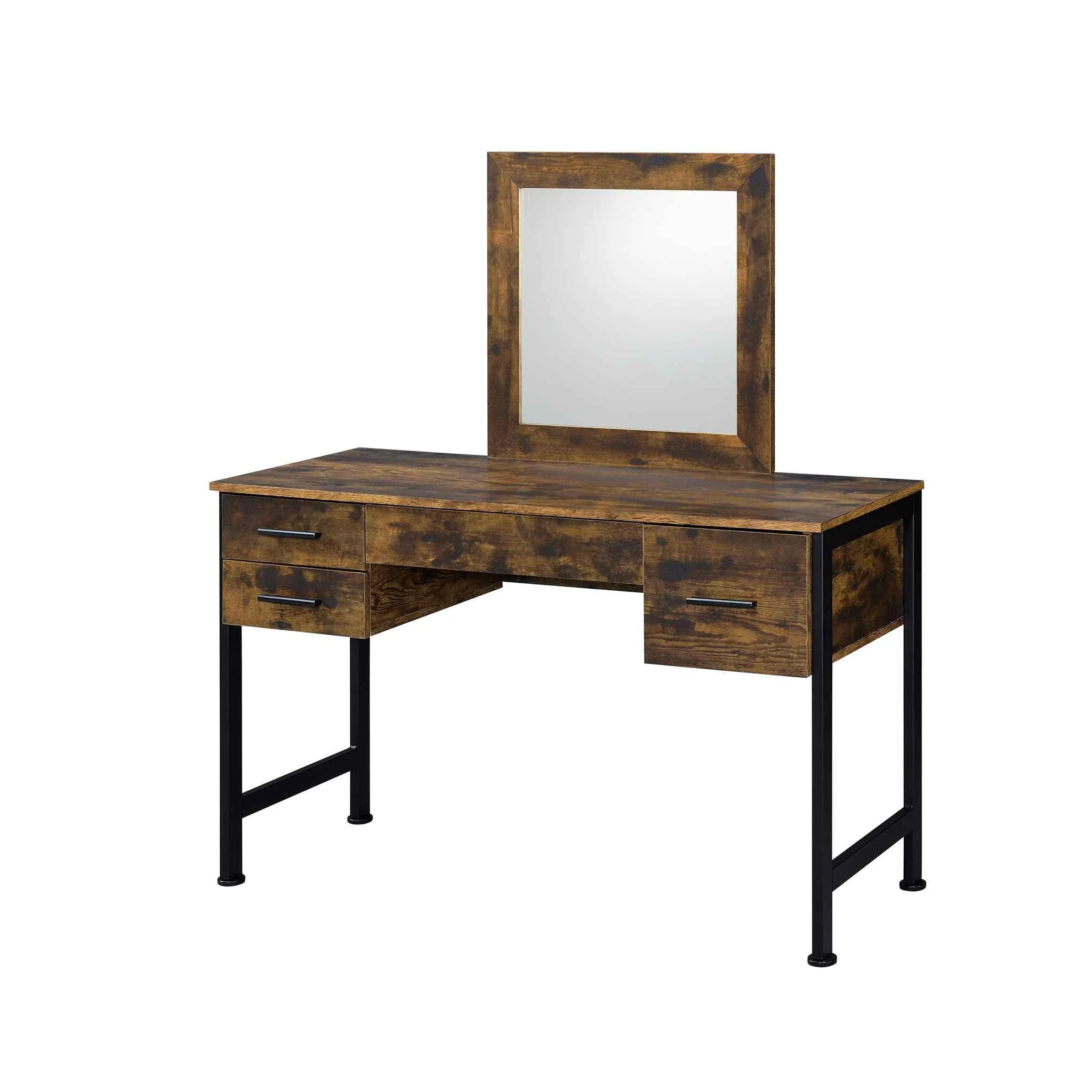 Clean Juvanth – Vanity Desk Mirror – Rustic Oak Black Trusted