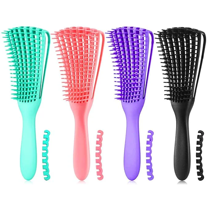 User-Friendly Detangling Hair Brush for Afro America African Hair Textured 3a to 4c Knots Detangler Scalp Massage Comb for Women 3 pcs Purple Excellent