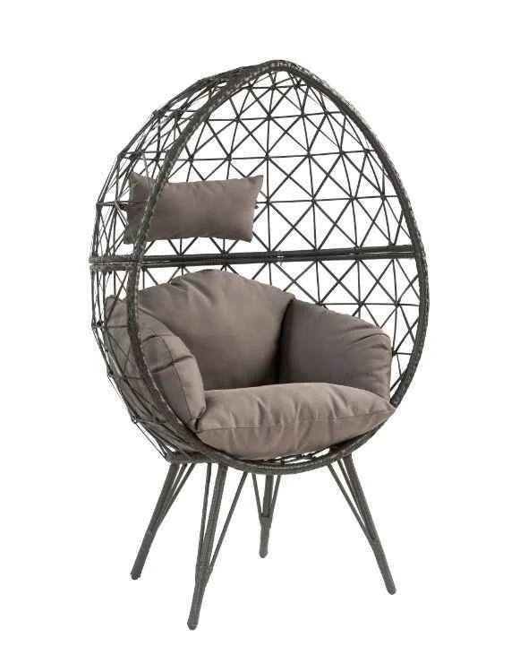 Top-Quality Aeven – Patio Lounge Chair – Light Gray Fabric Black Wicker Professional