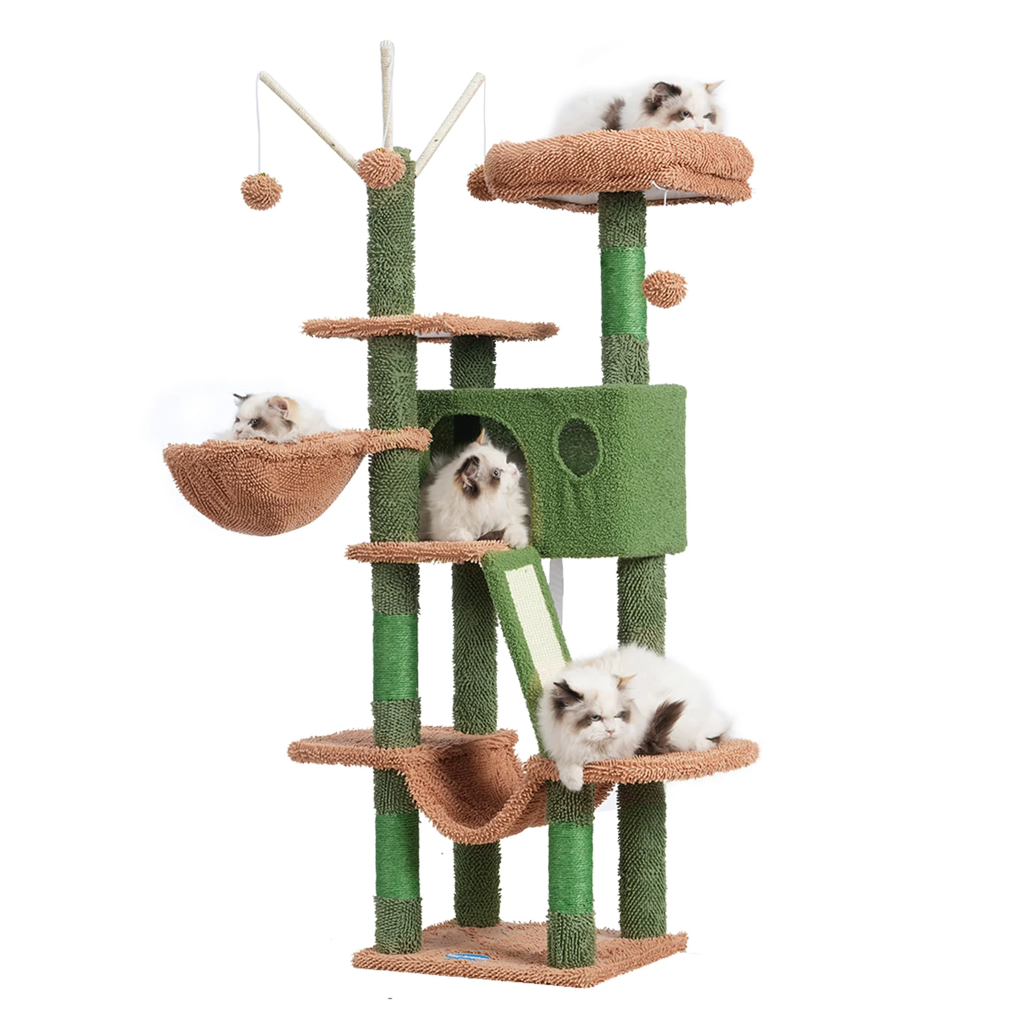 Official Hey-brother Cat Tree 53-Inch Cat Tower with Cozy Condo Hammocks Sisal Posts Lightweight