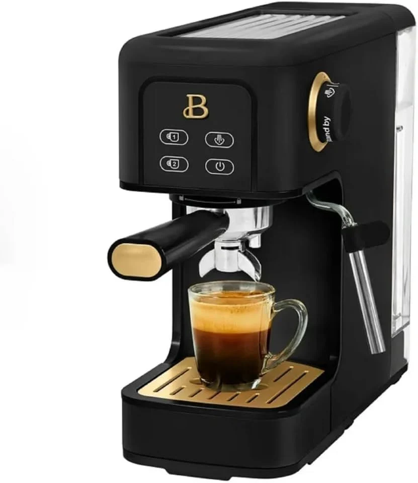 Lightweight Beautiful Slim Espresso Maker by Drew Barrymore – 20‑Bar Pressure Dual‑Spout 52 mm Portafilter 50 oz Removable Tank Long-Lasting