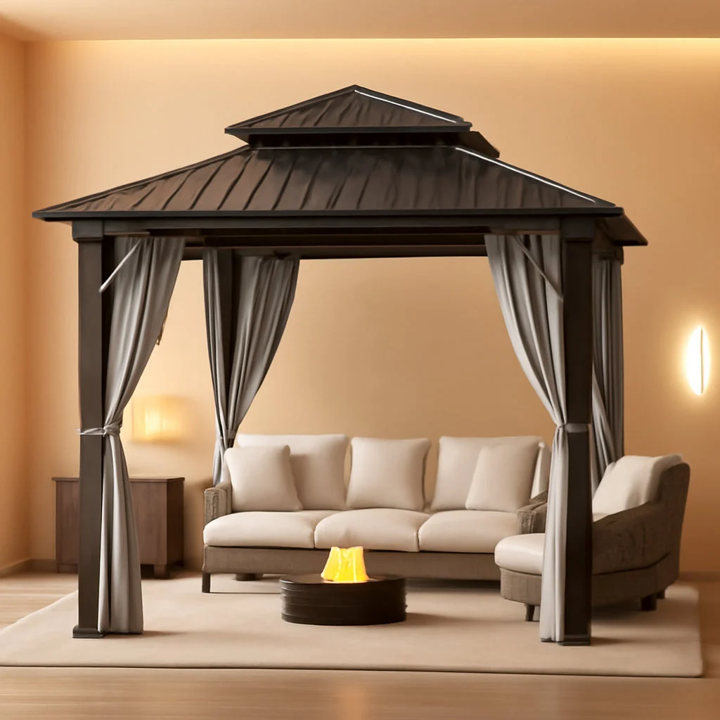 Recyclable 8.5×8.5 Outdoor Hardtop Gazebo With Ventilated Roof Practical