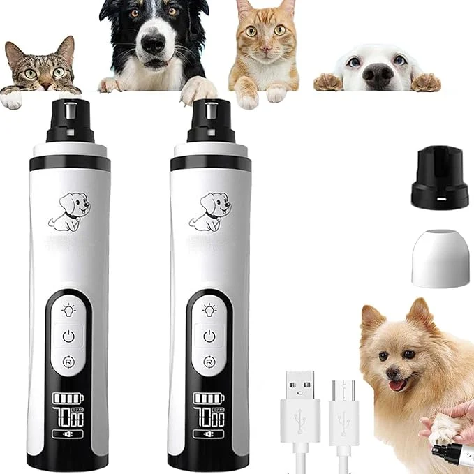 Smart 2026 New Upgraded Silent Nail Grinder Electric Dog Nail Trimmers Ultra-Quiet Operation Pain- Nail Trimmer USB Rechargeable Silent Dog with LED Light 2 Speeds for All Breeds 2PCS Upgraded Modern