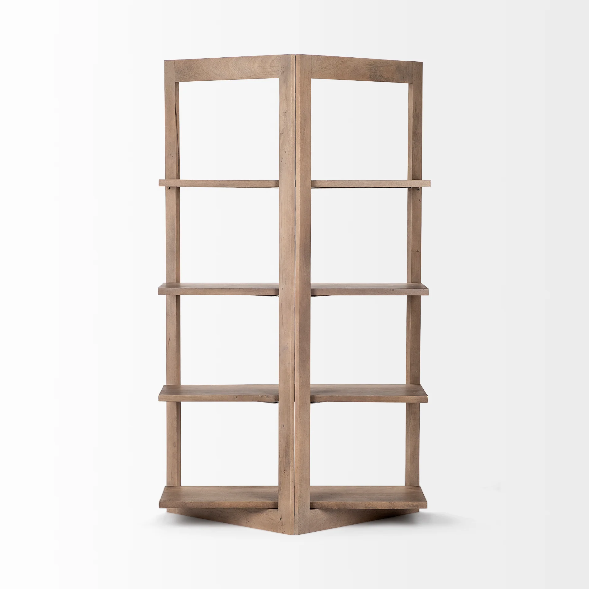 Efficient Turnbull I 42L x 16W x 72H Light Brown Wood Four Shelf Shelving Unit Fine Crafted