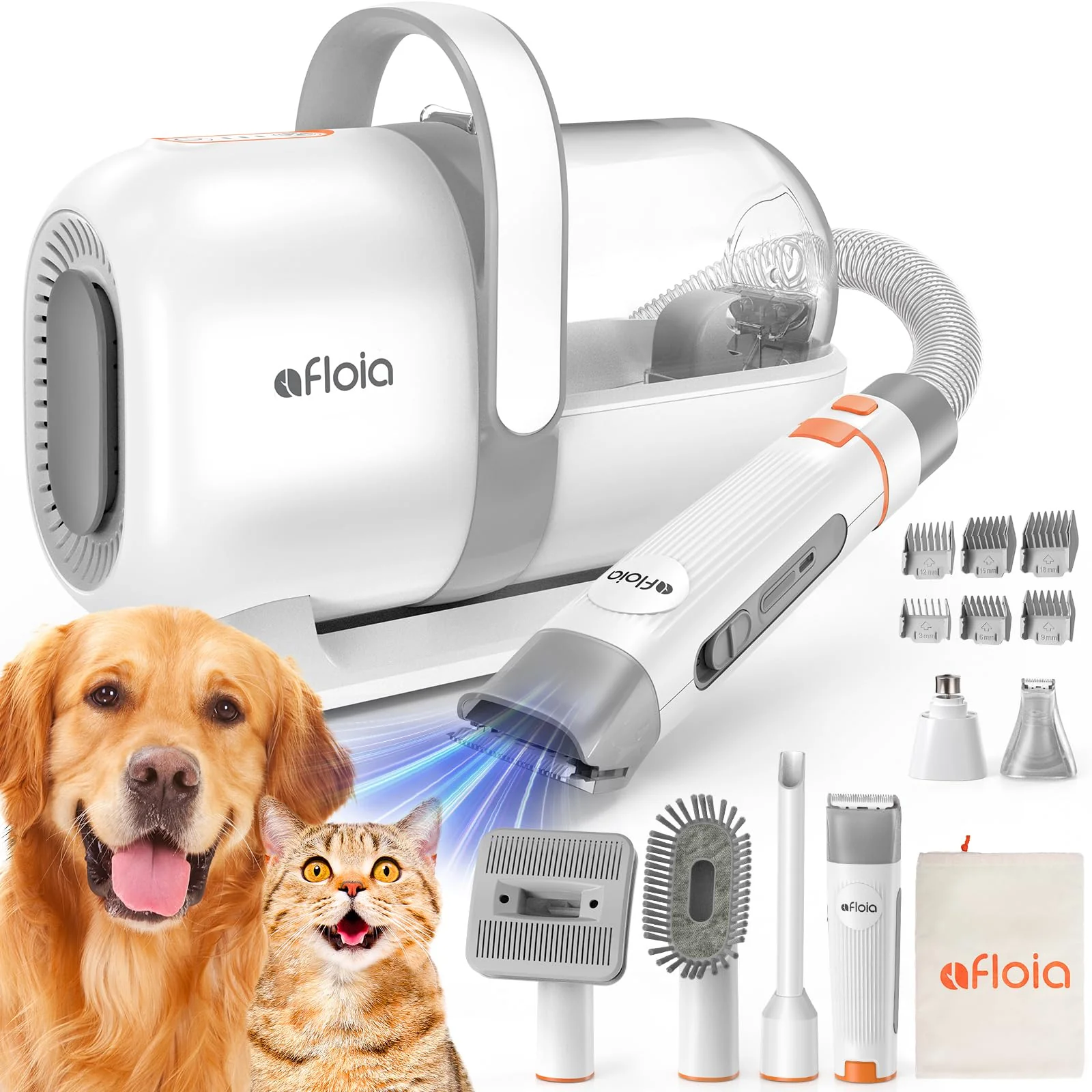 High-End Afloia 6-in-1 Dog Grooming Kit — Low-Noise Grooming Vacuum Clipper Nail Grinder Innovative