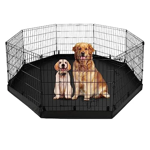 Environmentally Friendly PJYuCien Dog Playpen – Foldable 8-Panel 24H Metal Exercise Pen for Indoor Outdoor Use Effective