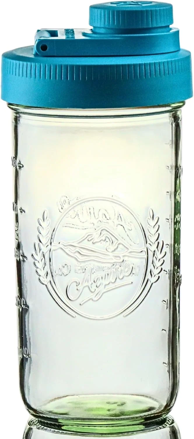 Prestigious Brewing America Mason Jar Drinking Cup Pint and Half Drinking Lid and Azure 24oz Jar 1 Teal Superior