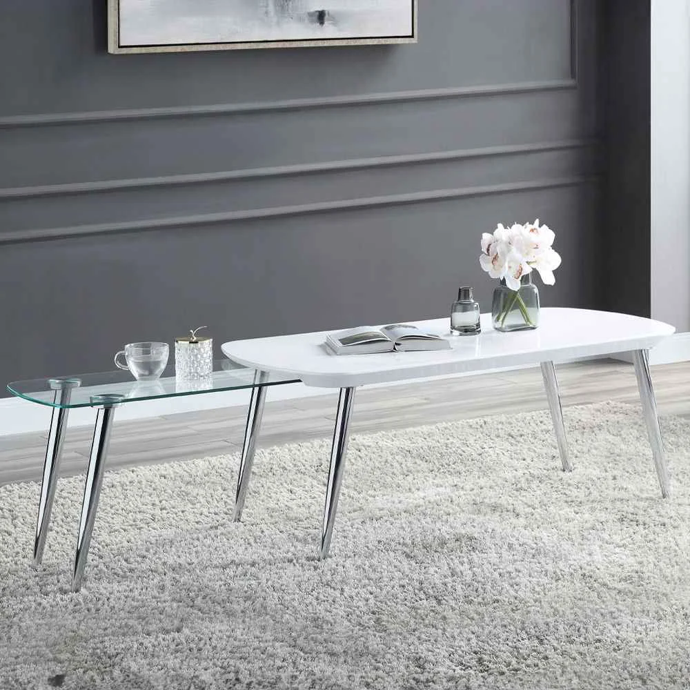 Detailed Patina – Coffee Table – White Chrome Healthy