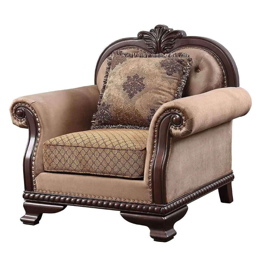 Reusable Chateau De Ville – Chair With Pillow Same Lv01590 – Fabric Espresso Safe