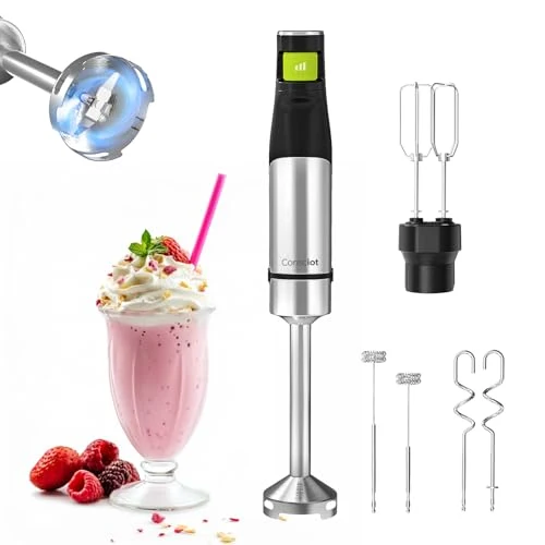 High-Performance 4-in-1 Immersion Blender Handheld Max 1100W Trigger Speed Control Fashionable