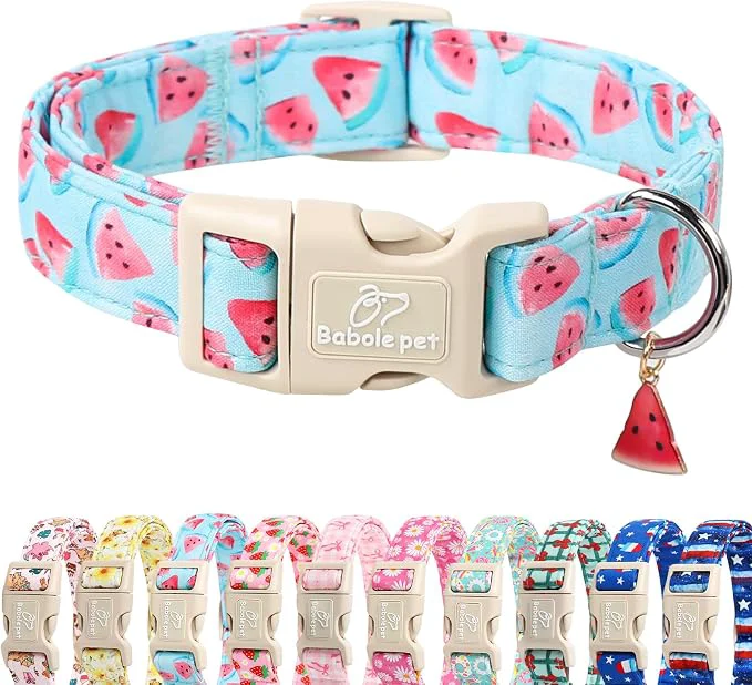 Trendy Adjustable Summer Dog Collar Cute Watermelon Dog Collars Enhanced