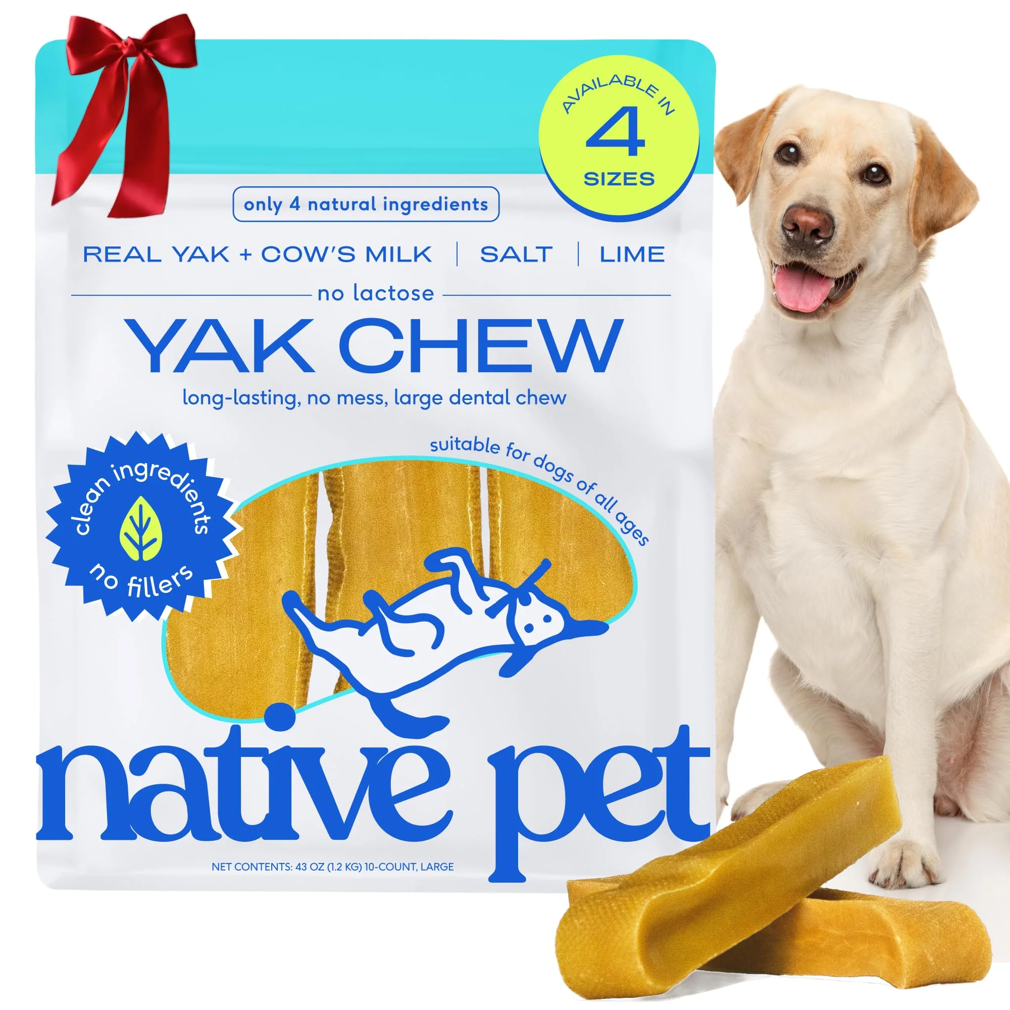 Versatile Native Pet Yak Cheese Himalayan Dog Chews – Long-Lasting Dental Sticks for Large Breeds Official