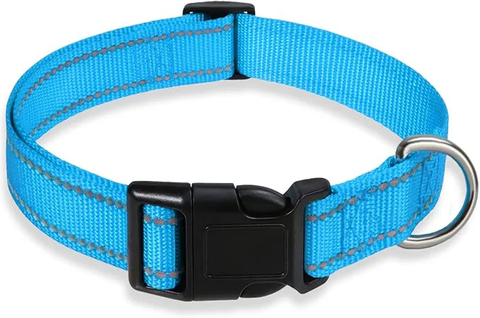 Consistent Reflective Dog Collar with Buckle Adjustable Safety Nylon Collars Premium