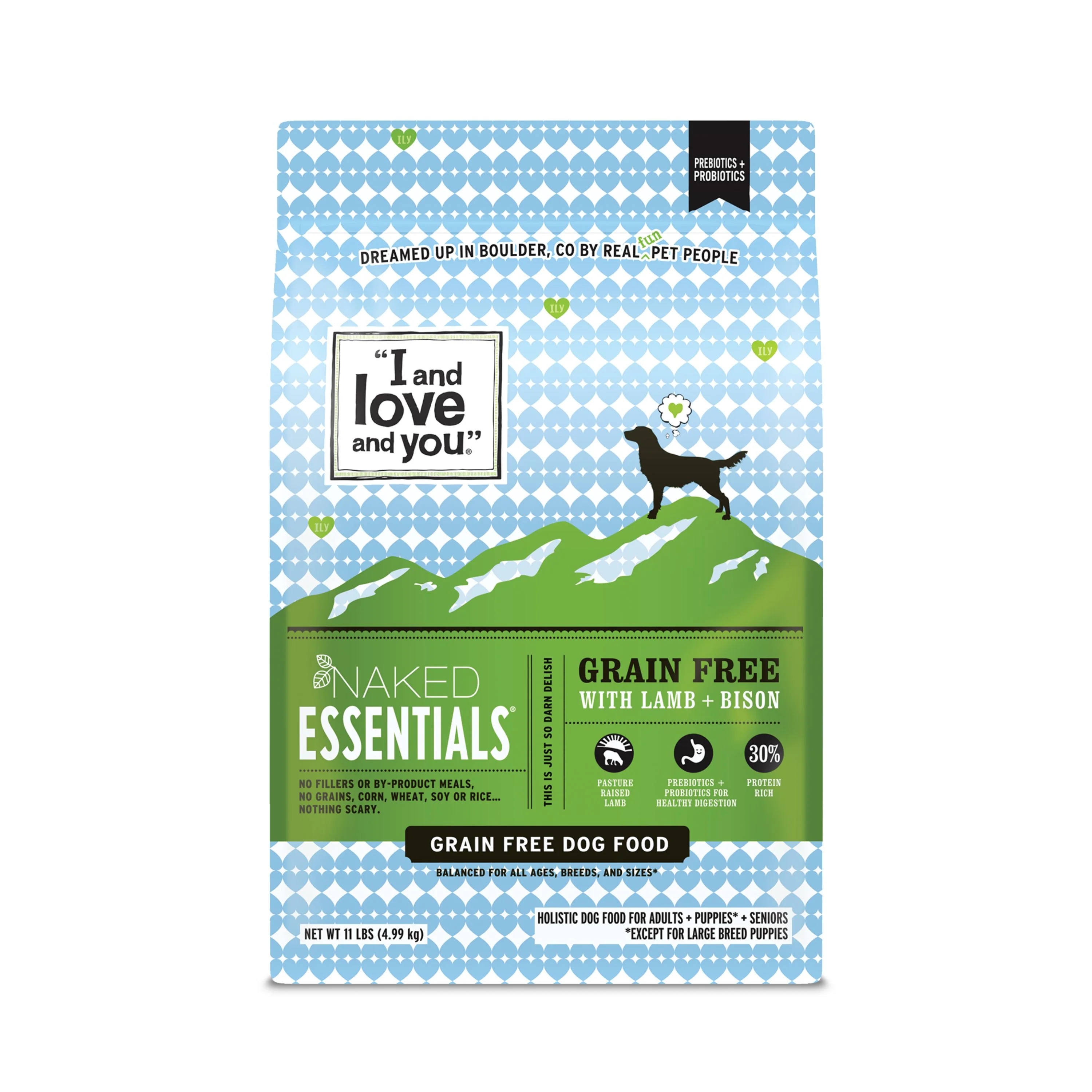 Reliable I and Love and You Dog Kibble – Naked Essentials Lamb Bison Sophisticated