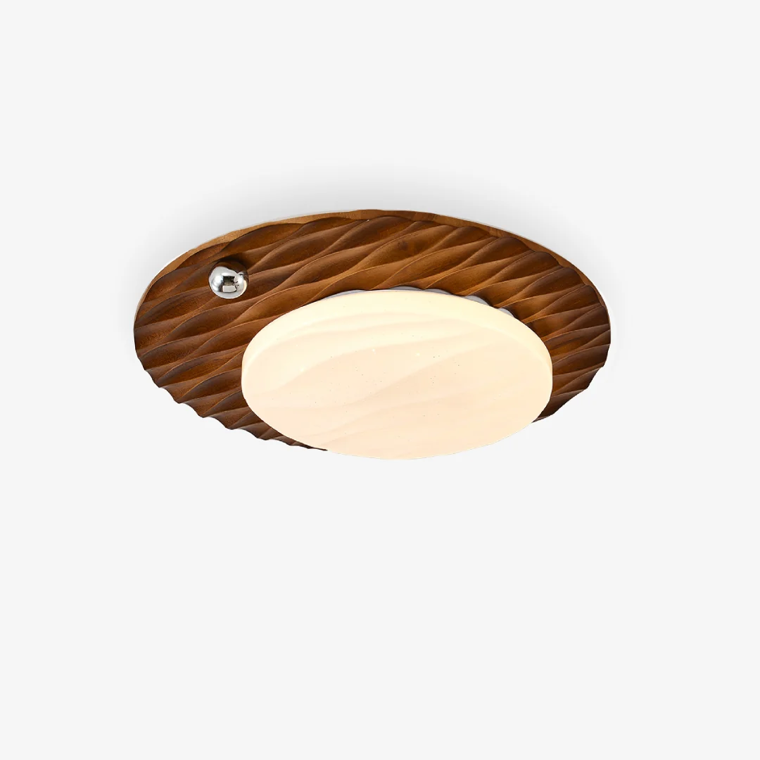 Elite Italian Walnut Ceiling Lamp Organic