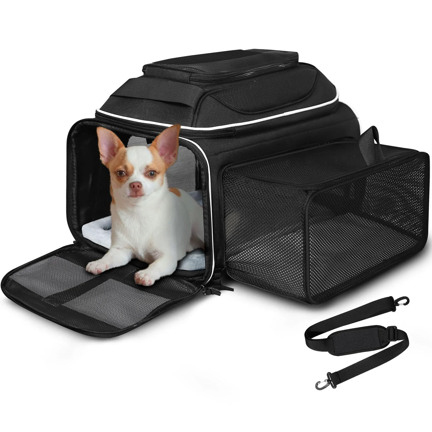 Enhanced Petskd Top Side Expandable Pet Carrier — 18x13x9.5 in Southwest Airline Soft-Sided Under-Seat Carrier Exceptional