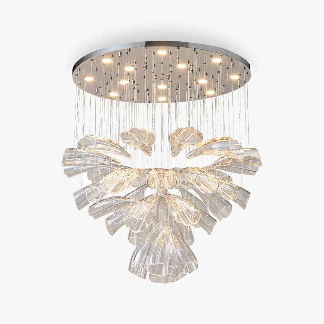 Casual Lotus Glass Chandelier Fine Crafted