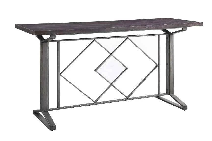 Elegant Evangeline – Counter Height Table – Salvaged Brown Black Elite