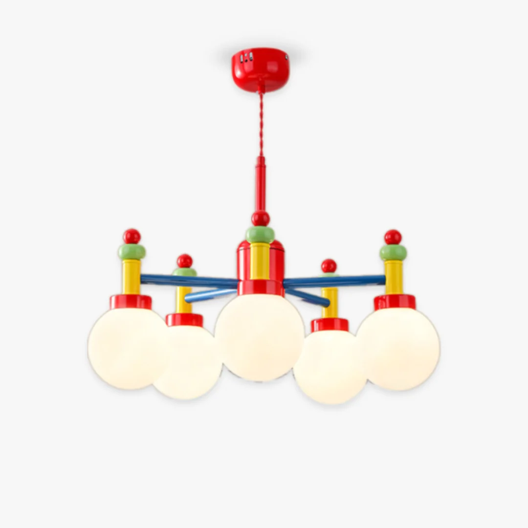 Luxury Colored Glass Bulb Chandelier Excellent