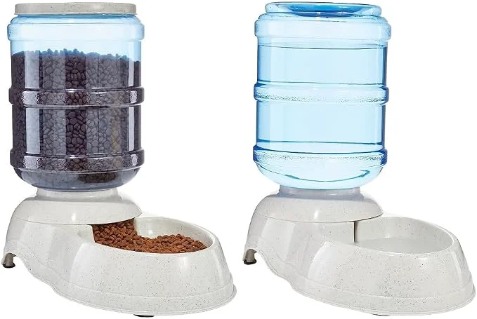 Innovative Amazon Basics Large Capacity Automatic Pet Water Dispenser and Gravity Feeder Clean