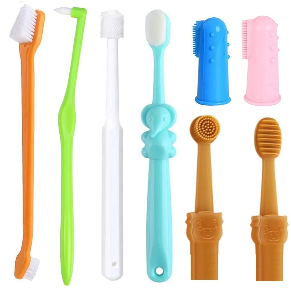 Consistent 8 Pack Small Dog Cat Toothbrush Kit 360º Pet Toothbrush Mini Head Dual Head 10000 Ultra-Soft Bristles Tooth Brush Finger Toothbrushs for Cat Kitten Doggie Dental Care Oral Hygiene Prestigious