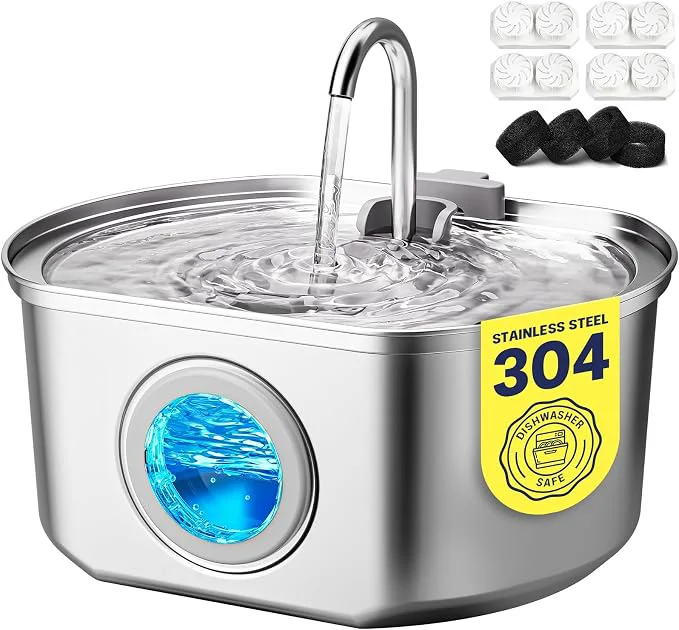 Prestigious Cat Water Fountain Stainless Steel 108oz 3.2L Cat Fountain Classic