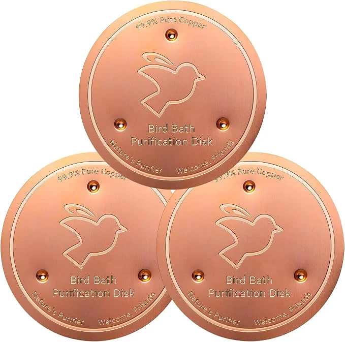 High-Quality Mellbree 3-Pack Bird Bath Copper Disk 0.6mm Reinforced 99.99 Pure Copper Secure