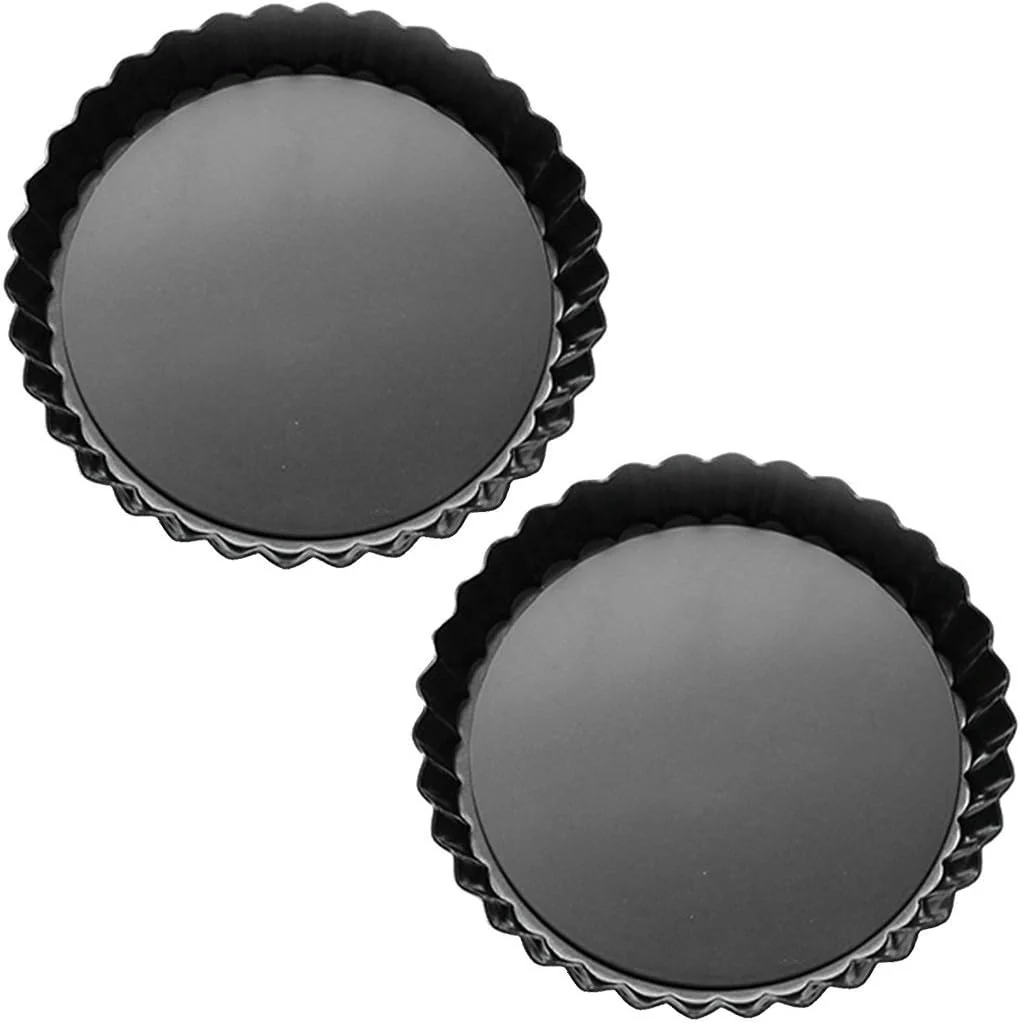 Selected Tosnail 2 Pack 9 Inch Non-Stick Quiche Pan Tart Pan with Removable Loose Bottom Reusable