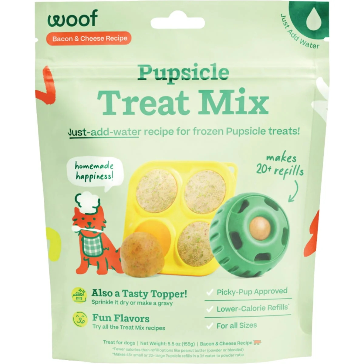 Selected Woof Pupsicle 5.5 Oz. Bacon Cheese Recipe Treat Mix Natural
