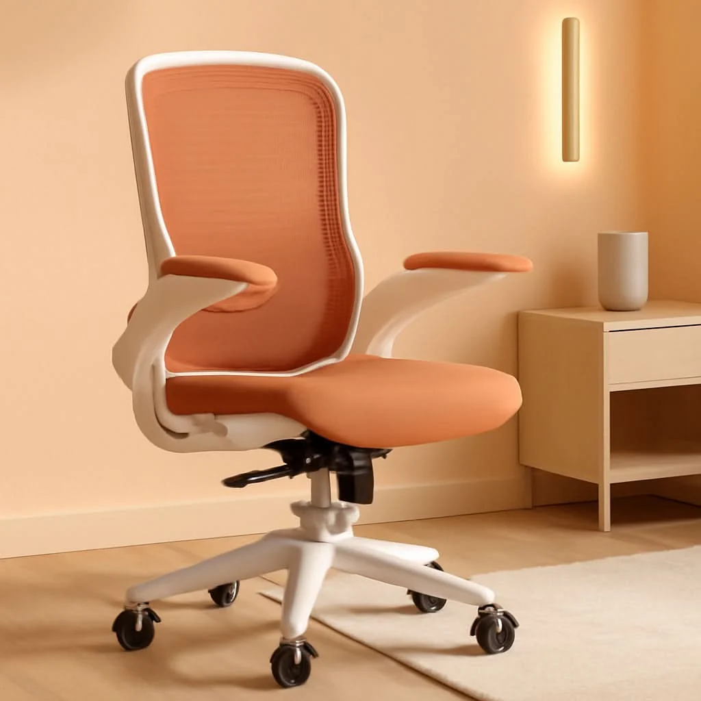 Classic Ergonomic Office Chair With Adjustable Lumbar Support Orange Mesh Desk Authentic