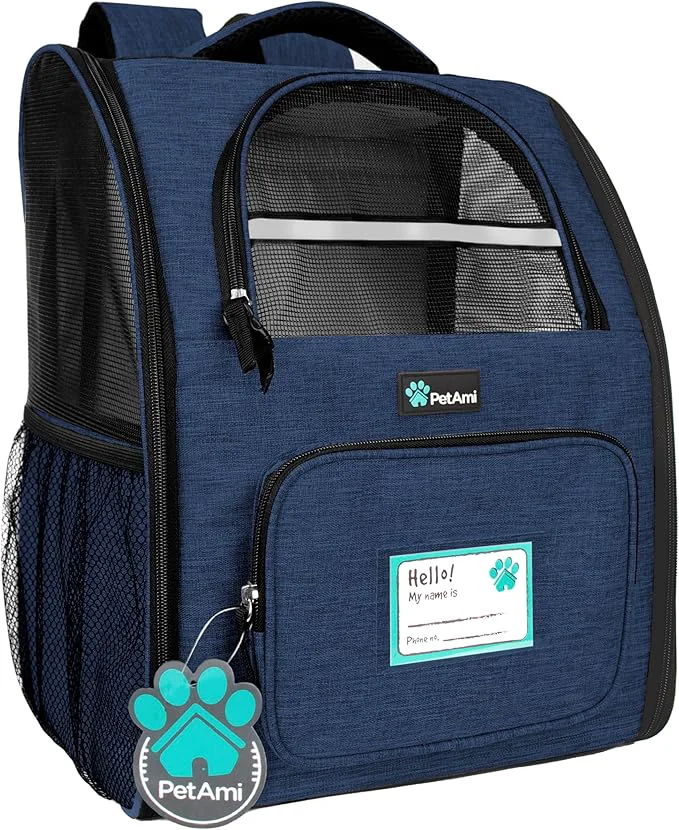 Top-Quality PetAmi Dog Backpack Carrier for Small Large Cat Ventilated Pet Hiking Backpack Casual
