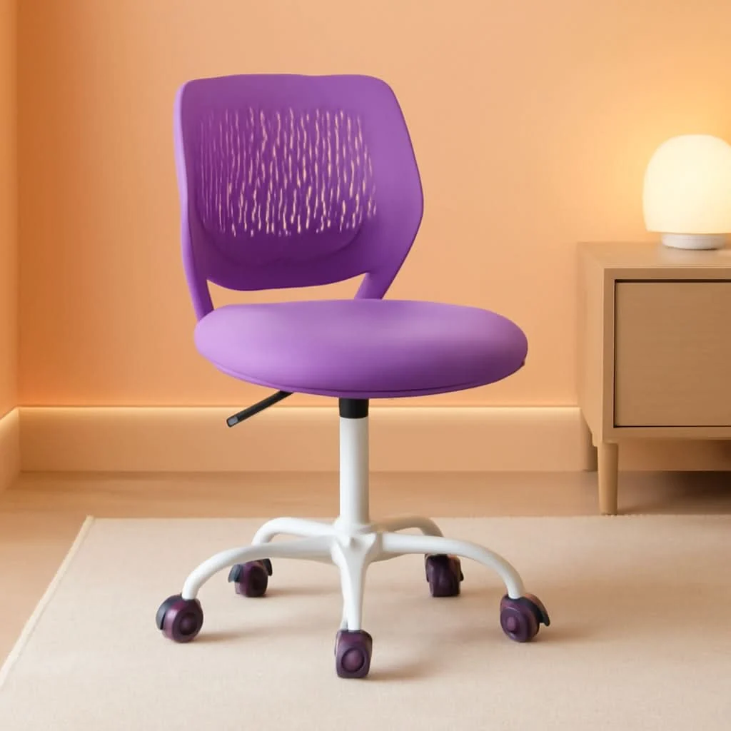 Solid Purple Kids Desk Chair Lumbar Support Height Adjustable Exclusive