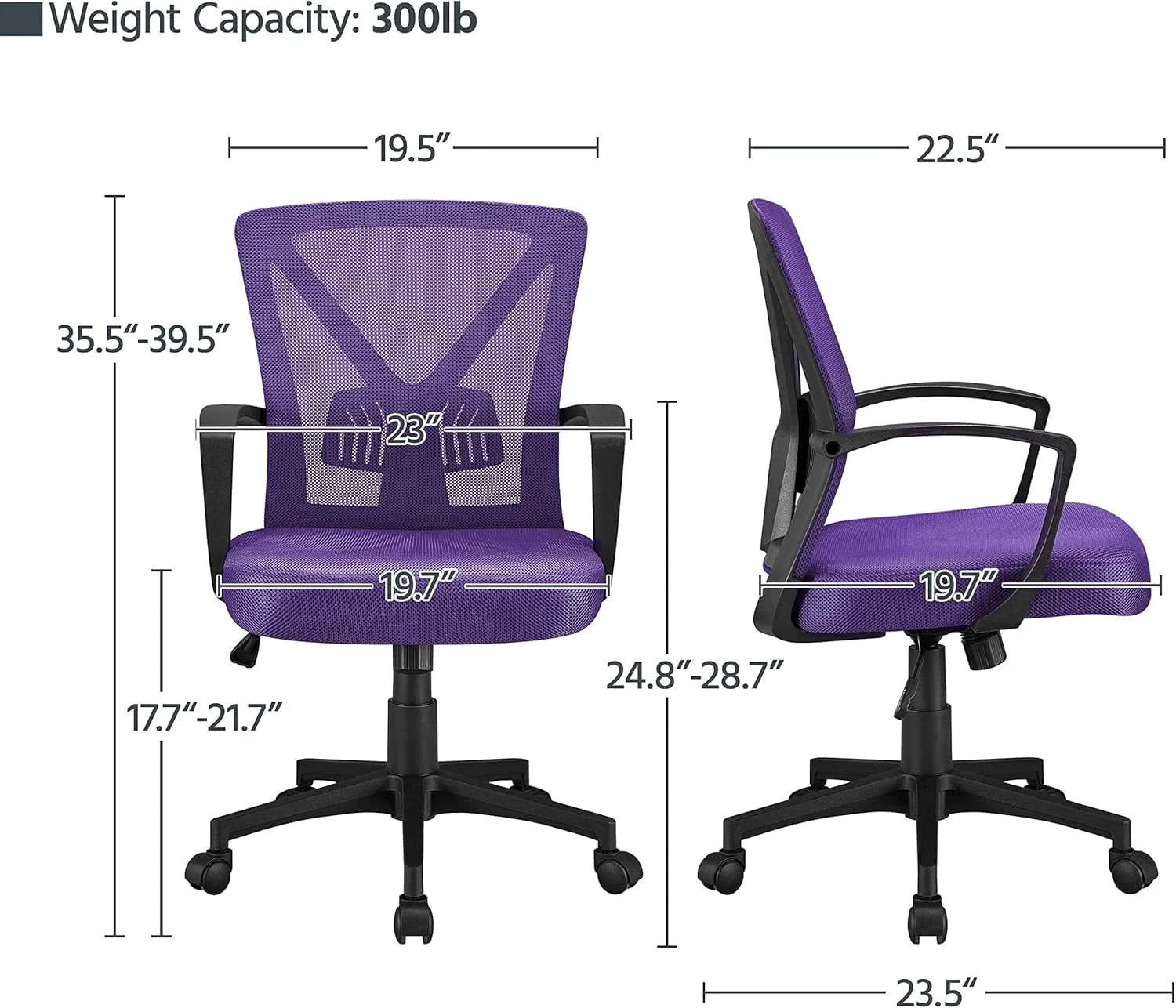 Trusted Ergonomic Purple Mesh Office Desk Chair With Lumbar Support Prestigious