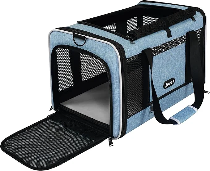 Practical Cat Carrier 18 x 11 x 11 Top Loading Soft-Sided Pet Travel Bag Over 15lbs Premium