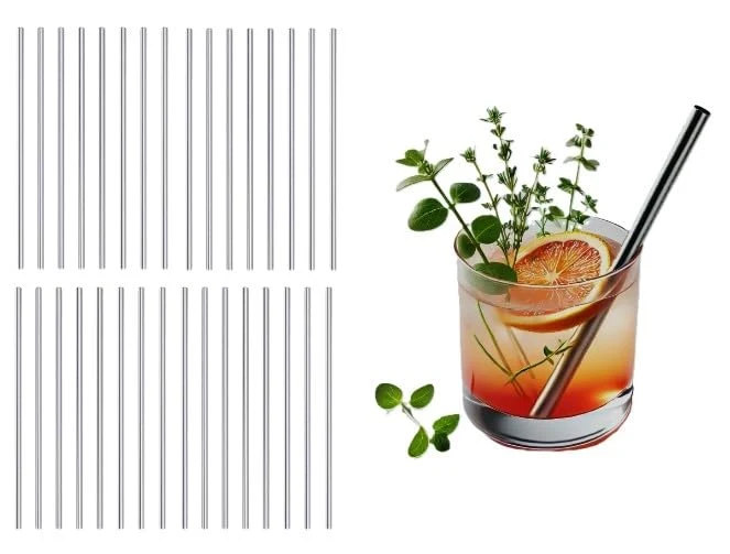 Reusable Stainless Steel Short Straws 5 1 32 Count Smart