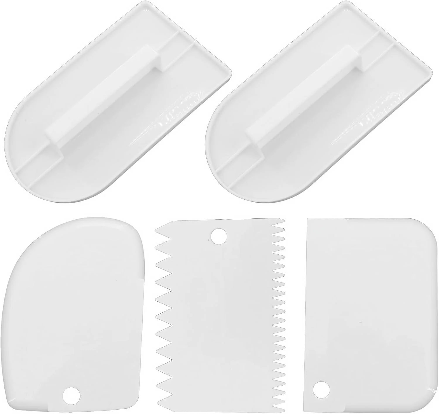 Relaxed 5 Pcs Fondant Smoother Icing Smoother Essential Baking Tools for ly Smooth Cakes White Top-Quality