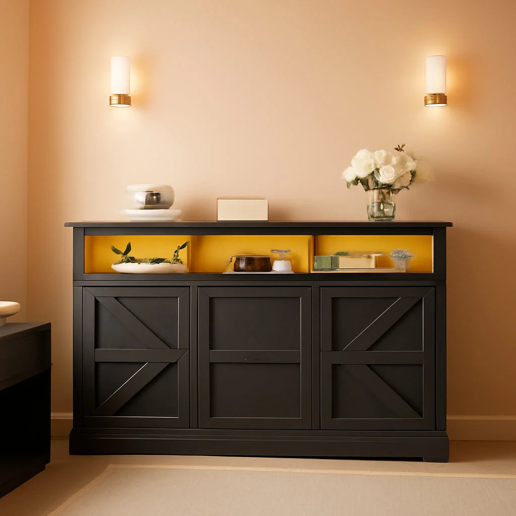 Premium Material 47.2 Black File Cabinet With Organization Solutions First-Class