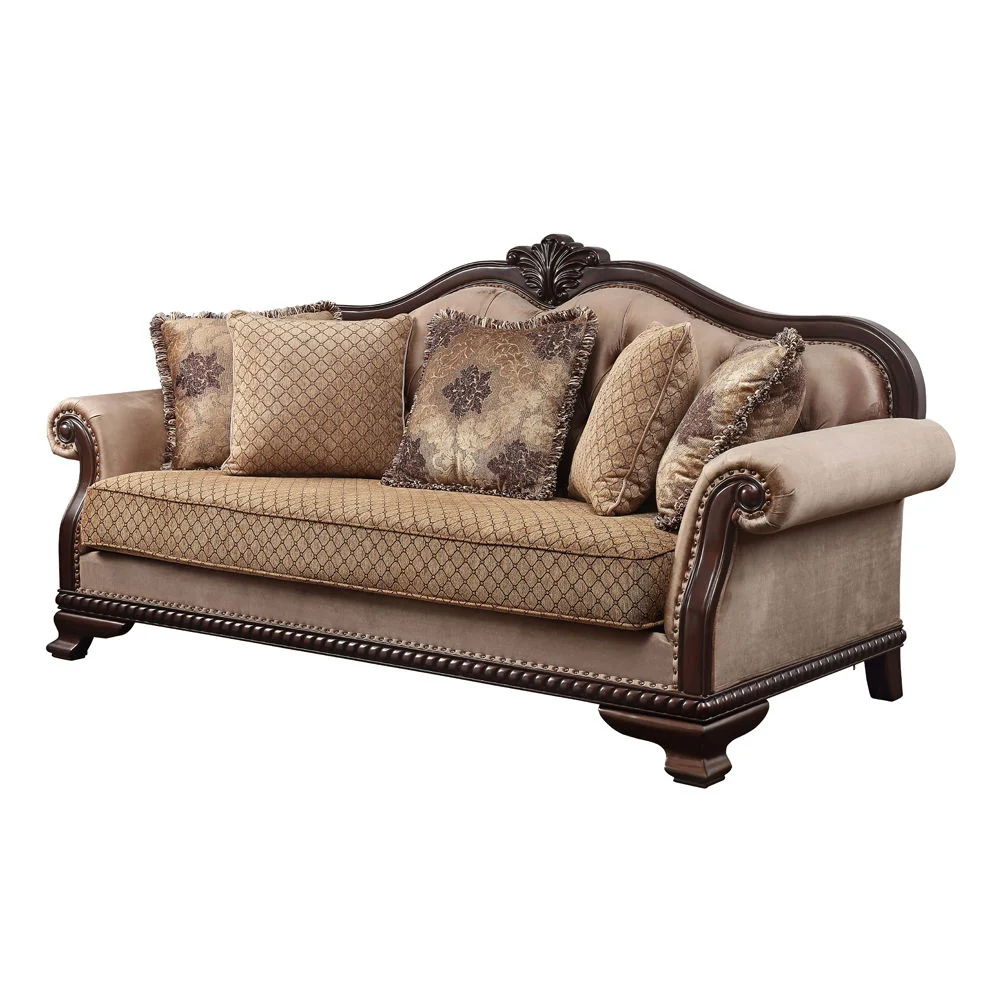Versatile Chateau De Ville – Sofa With 5 Pillows Same Lv01588 – Fabric Espresso First-Class