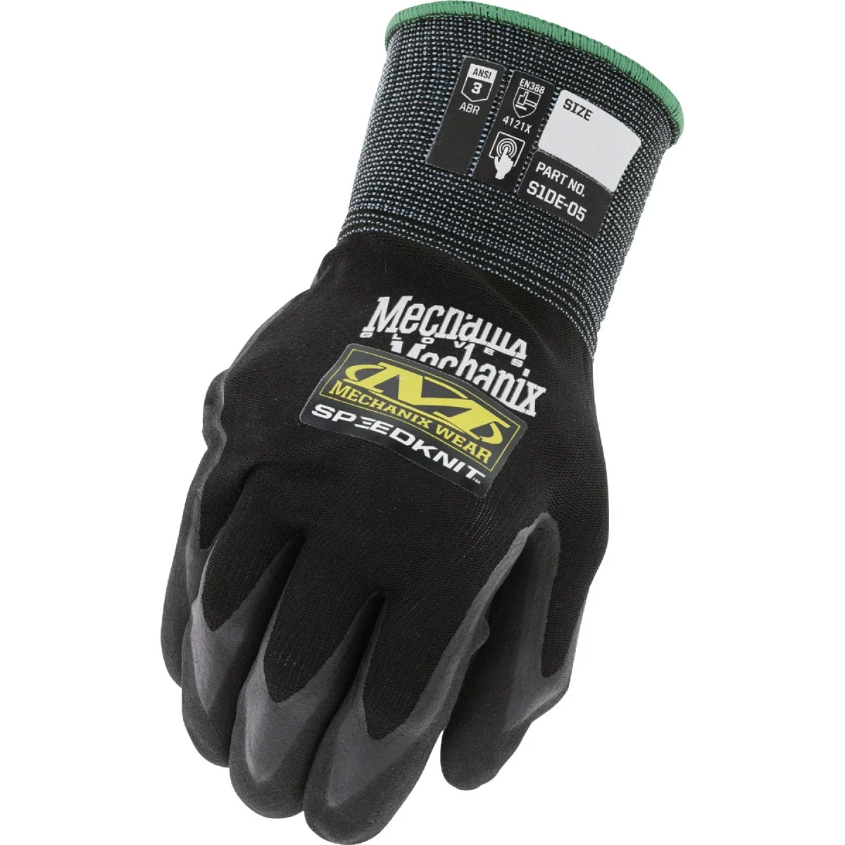 Official Mechanix Wear SpeedKnit Men’s Large XL Black Nylon Work Glove Pure
