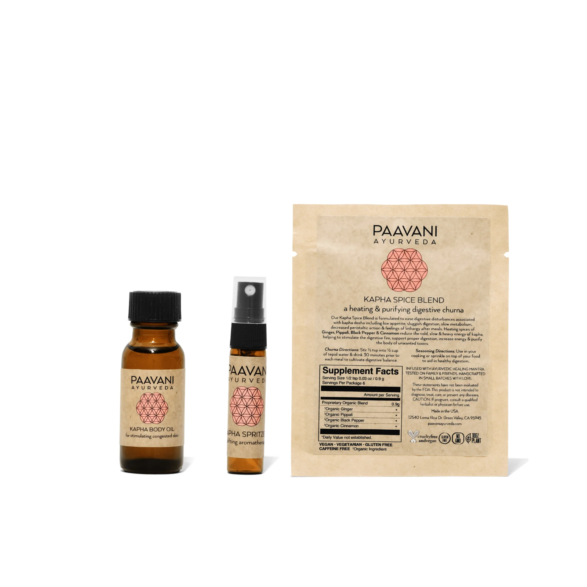 Solid Spring Sampler Kit Ayurvedic Set for Kapha Season Pure