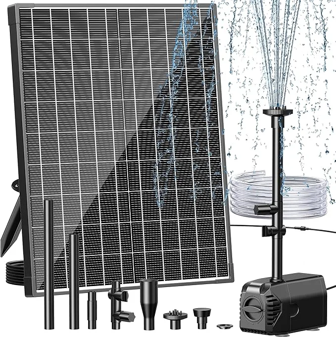 Original Biling 20W Solar Fountain Pump 320 GPH Solar Pond Fountain Adjustable Flow Functional