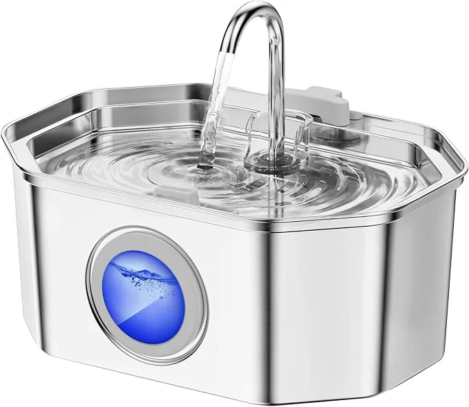 Detailed Cat Water Fountain Stainless Steel 108oz 3.2L APAUK Automatic Pet Fountain Dog Next-Generation