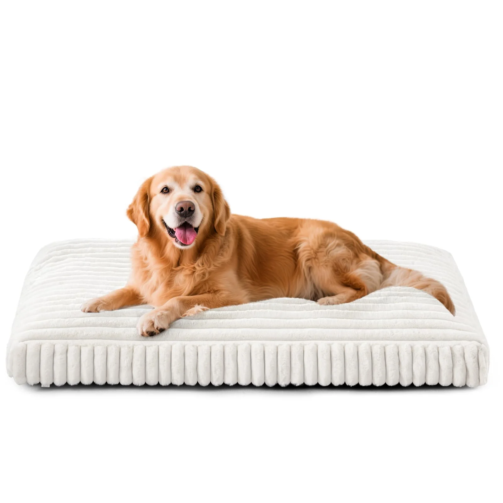 Efficient FURTIME XL Dog Bed – Large Crate Bed with Removable Washable Cover Cream 42x27x4 Smooth