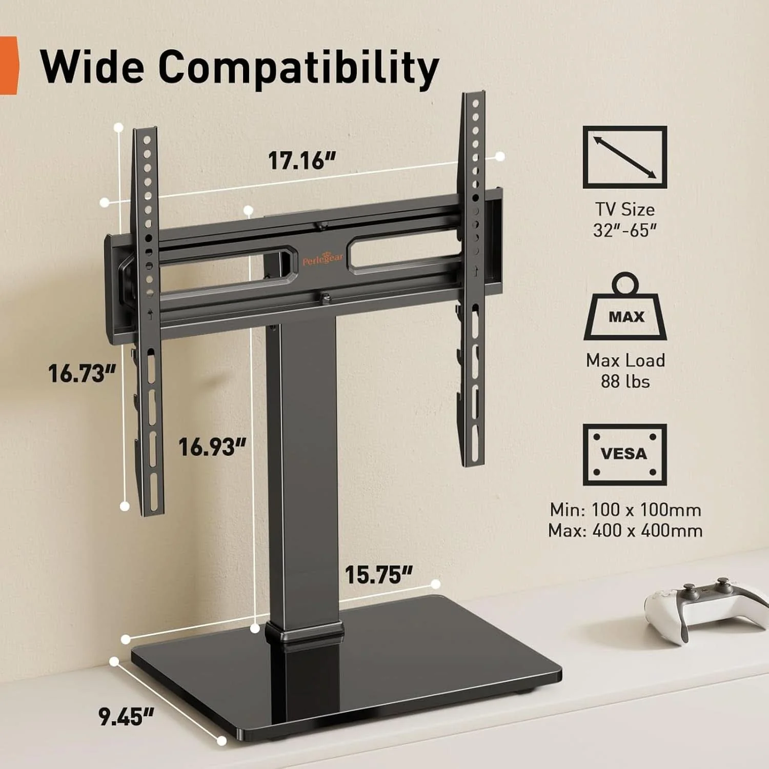 Fine Universal Swivel TV Stand With Power Outlet Tilting Casual