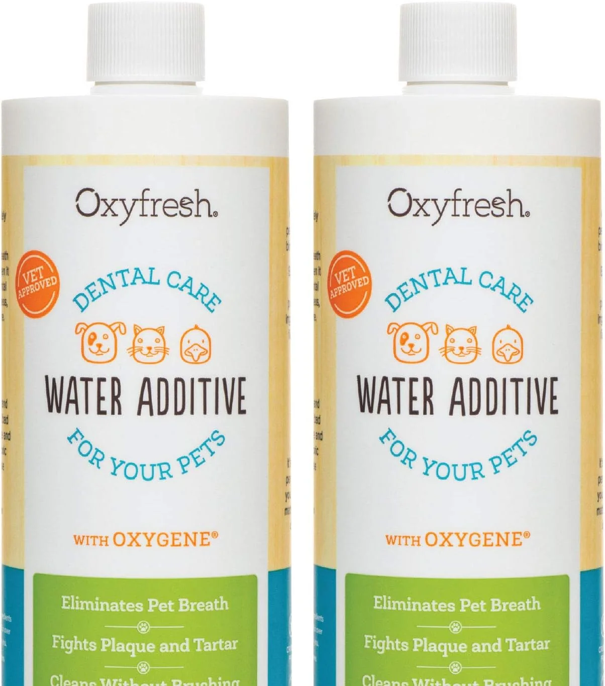 Convenient Oxyfresh Premium Pet Dental Care Solution Pet Water Additive Way to Eliminate Bad Dog Breath and Cat Bad Breath – Fights Tartar Plaque – So Easy Just Add to Water Vet 2 Pack High-End