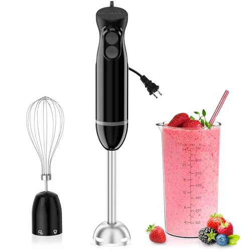 Powerful 3-in-1 Immersion Blender Handheld with 2 Mixing Speed Advanced