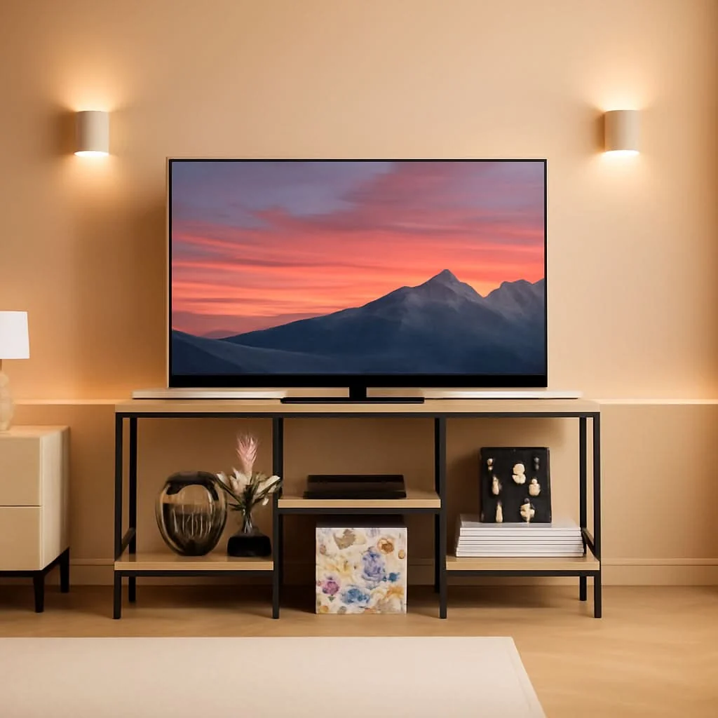 Secure 50 Inches Rustic Grey TV Stand Entertainment Center Unit World-Class