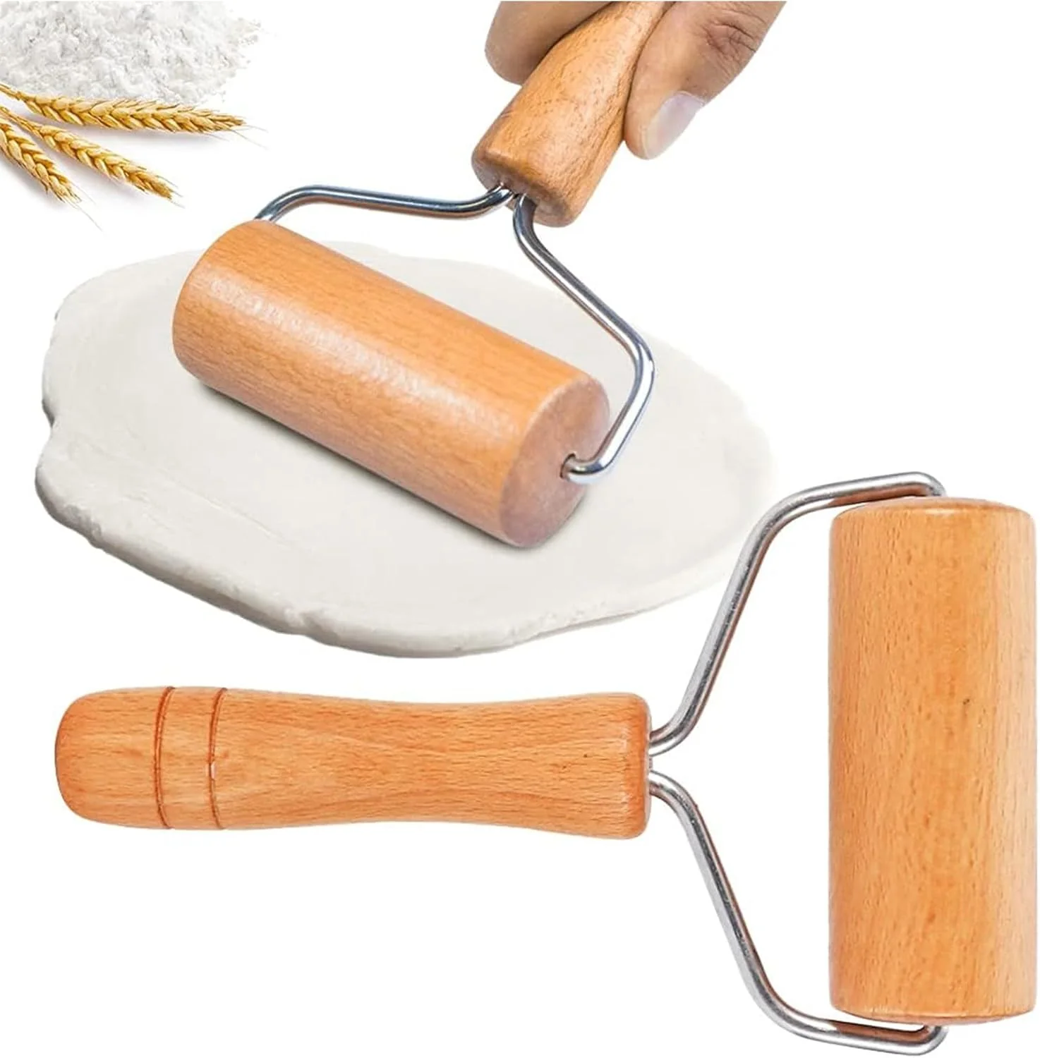 Advanced Rolling Pin Small Rolling Pin Tortilla Roller Wooden Dough Roller Fondant Tools for Home Kitchen Baking Cooking Pastry Tortilla Pizza Cookie 9.5cm 19cm Detailed