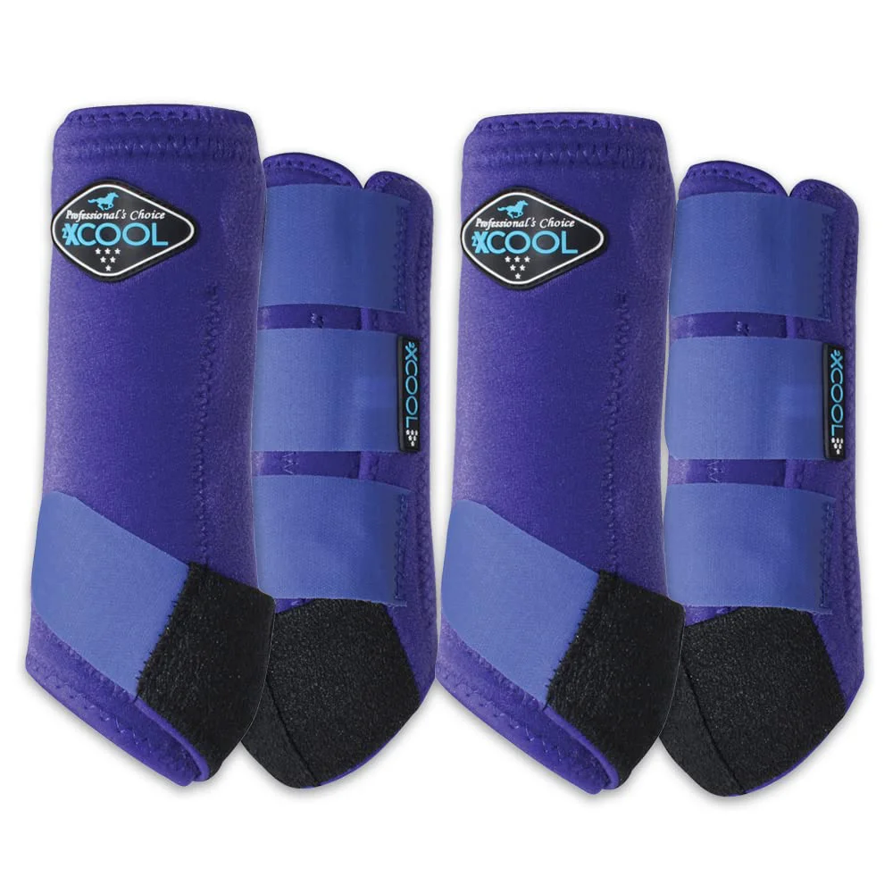 Innovative Professional’s Choice 2XCOOL Sports Medicine Horse Boots – Protective Breathable 4 Pack Large Purple Reusable